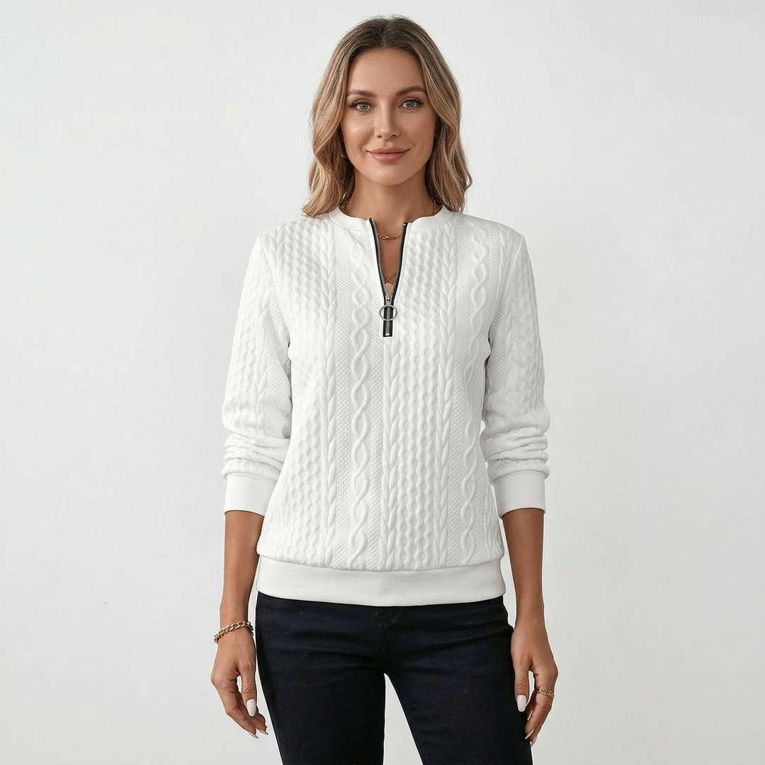 EMMA™ |  Elegant Quarter-Zip Sweater