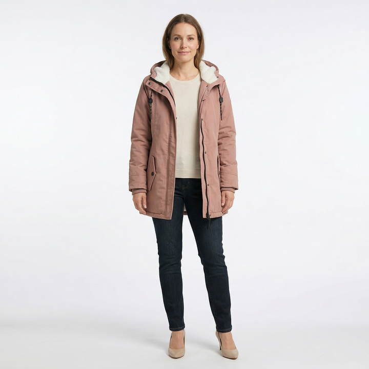AMINA™ - Thick Winter Coat with Hood and Quilted Lining for Winter Warmth