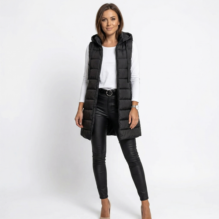 RAIN™ - Casual Sleeveless Hood Long Puffer Vest